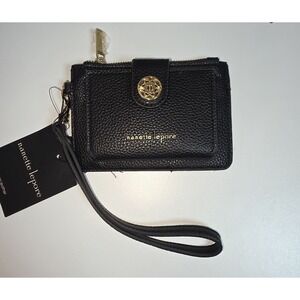 NWT‎ Nanette Lepore Kerri Pebble Card Case Wristlet - Beautiful Black